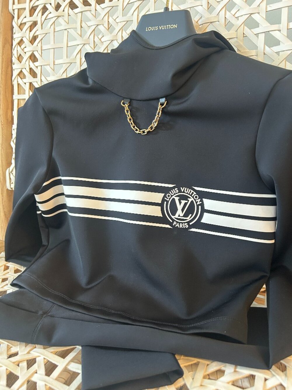 Louis Vuitton Crop Hoodie, Size S, Black